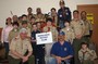 Carol King, our District Governor, joins Rotarians and Scouts at the end of a successful day.